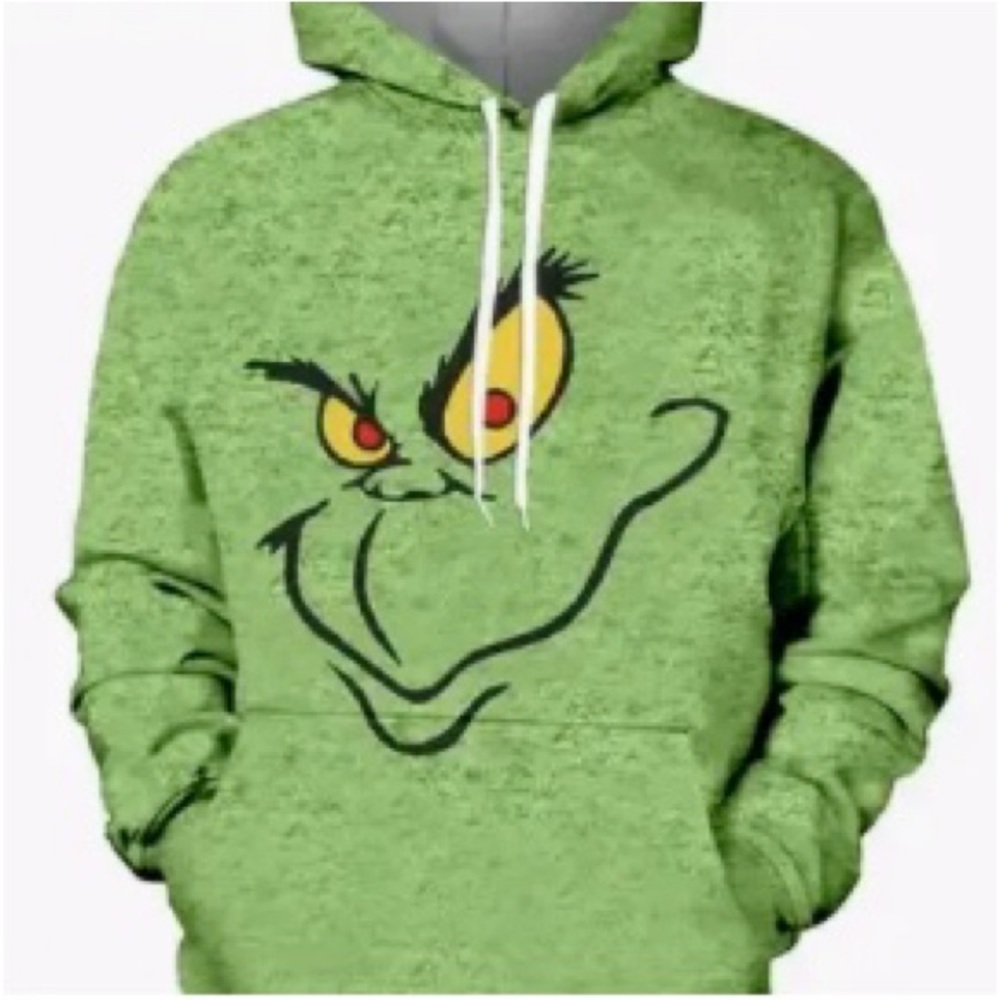 Trendy Grinch Cartoon Hooded Sweater for Boys/Men